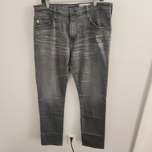 Adriano Goldschmied The Everett Gray Denim Slim Straight Jeans Men's 35x34